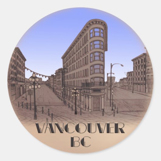 Vancouver Canada Stickers Gastown Landmark Art (Voorkant)