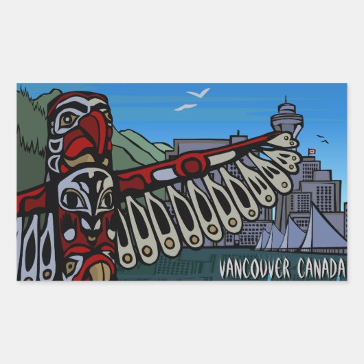 Vancouver Canada Stickers Landmark Souvenir Art (Voorkant)