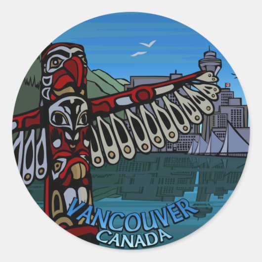 Vancouver Canada Stickers Native Art Souvenir Gift (Voorkant)