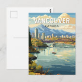 Vancouver Canada Travel Art Vintage Briefkaart (Voorkant / Achterkant)