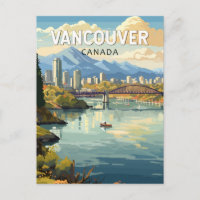 Vancouver Canada Travel Art Vintage