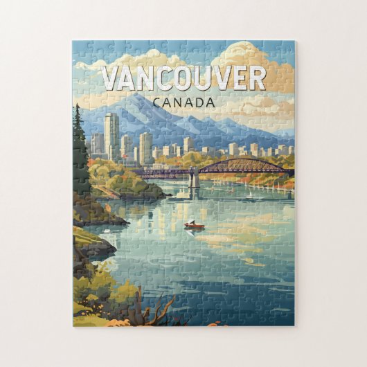 Vancouver Canada Travel Art Vintage Legpuzzel (Verticaal)