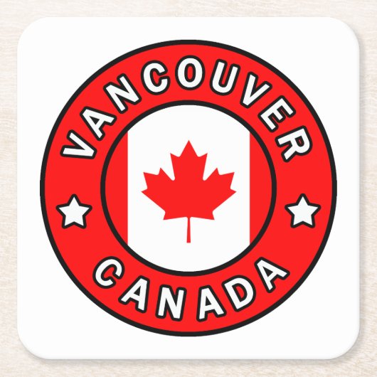 Vancouver Canada Vierkante Kartonnen Onderzetter (Voorkant)