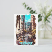 Vancouver Canada Vintage reizen skyline Briefkaart (Staand voorkant)