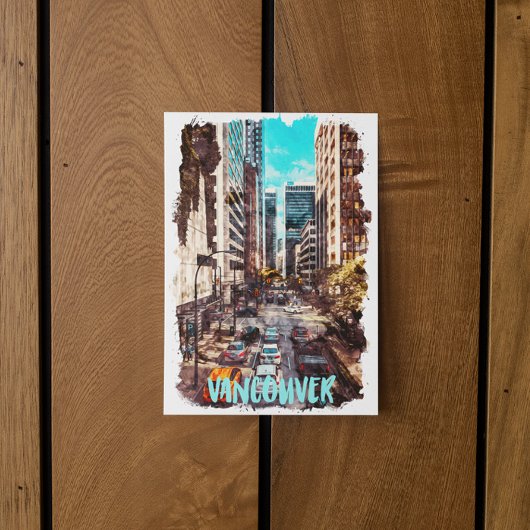 Vancouver Canada Vintage reizen skyline Briefkaart