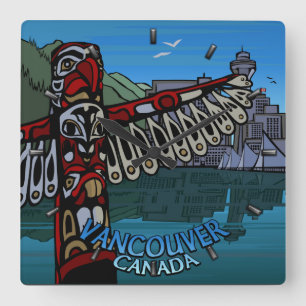 Vancouver Clock Gifts Decor First Nations Clock Vierkante Klok