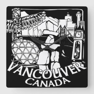 Vancouver Clock Gifts Decor First Nations Clock Vierkante Klok