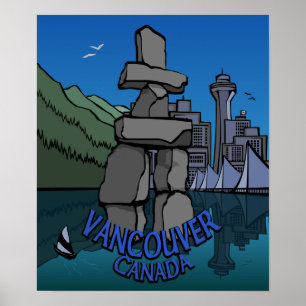 Vancouver First Nation Poster Inukshuk Home Decor