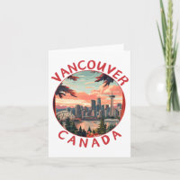 Vancouver in Canada Retro Vector Reis Kunst Landsc