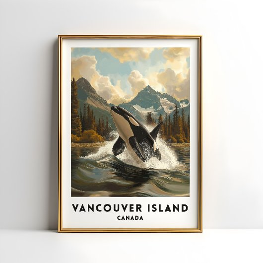 Vancouver Island Canada Affiche de voyage Orca