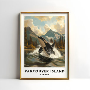 Vancouver Island Canada Reisposter Orca Poster