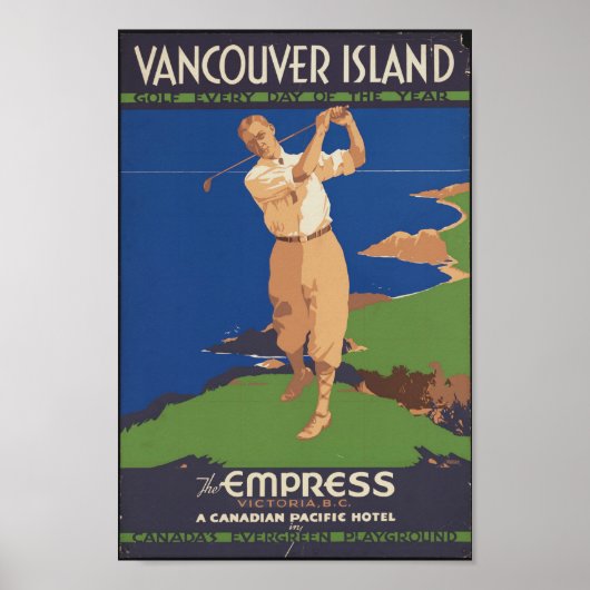 Vancouver Island, Canada Vintage Travel Poster (Voorkant)