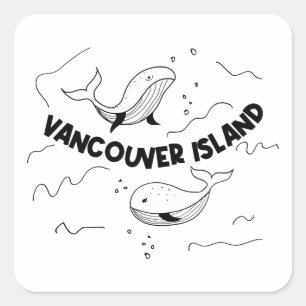 Vancouver Island Canada Walvissen Vierkante Sticker