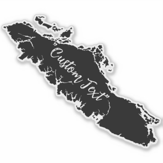 Vancouver Island Map Outline Custom Sticker  (Devant)