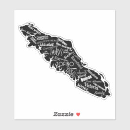 Vancouver Island Plaatsen West Coast Vinyl Sticker