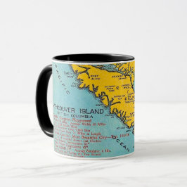 Vancouver Island Vintage Kaart Ansichtkaart Mok