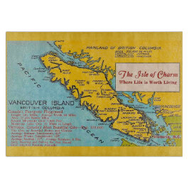Vancouver Island Vintage Kaart  Snijplank