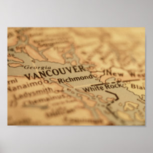 Vancouver-kaart Poster
