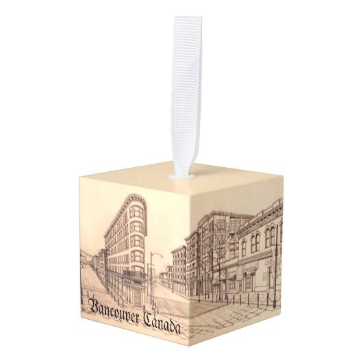 Vancouver-kerstornament, gepersonaliseerd Souvenir Kubus Ornament (Voorkant hoekig)