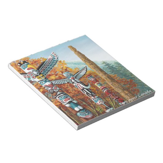 Vancouver-laptop Vancouver Totem Poles Souvenir Notitieblok (Schuin)