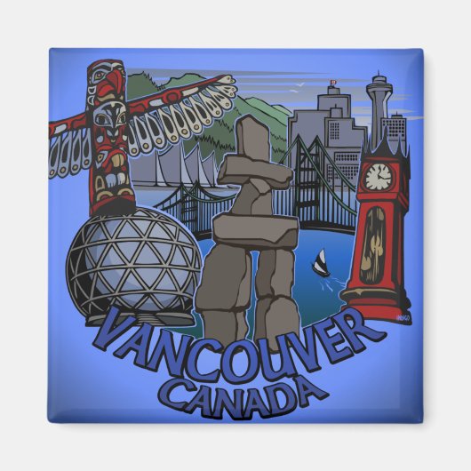 Vancouver Magnet BC Souvenir Cadeaux d'art embléma (Devant)