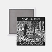 Vancouver Magnet Souvenir Stanley Park Forêt Cadea (Recto/Verso)