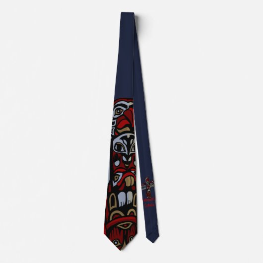 Vancouver Native Art Stropdassen Totem Pole Neckti (Voorkant)