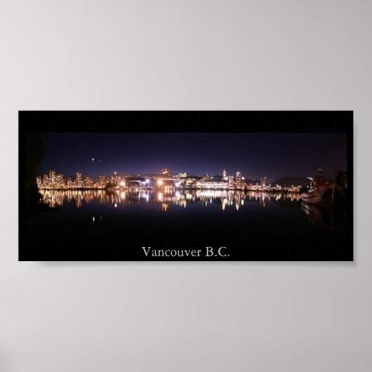 Vancouver Night Panorama Poster (Voorkant)