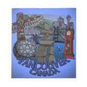 Vancouver Notepad Vancouver Landmarks Souvenir Notitieblok (Voorkant)