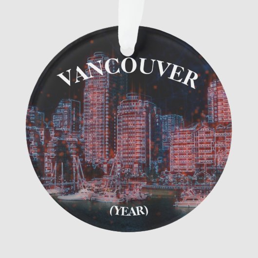 Vancouver Panoramic Souvenir Kerstmis Ornament (voorkant)