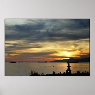 Vancouver Poster BC Sunset Seascape Print