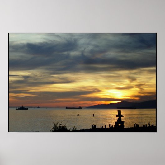 Vancouver Poster BC Sunset Seascape Print (Voorkant)
