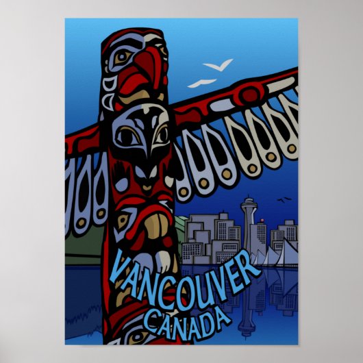 Vancouver Poster Vancouver Totem Pole Souvenir (Voorkant)