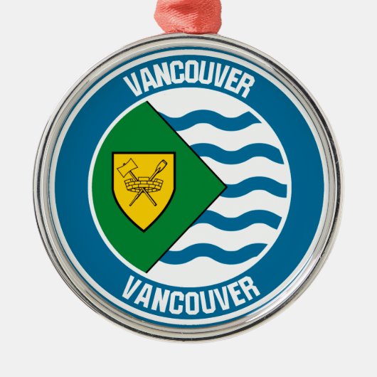 Vancouver Round Emblem Metalen Ornament (Voorkant)