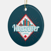 Vancouver Skyline British Columbia Retro Canada Keramisch Ornament (Links)