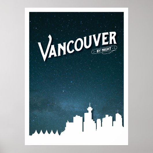 Vancouver skyline by night - Poster (Devant)