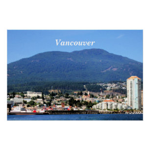 Vancouver skyline, gelabeld, perfect poster