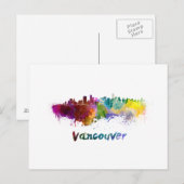 Vancouver skyline in watercolor briefkaart (Voorkant / Achterkant)
