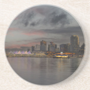 Vancouver Skyline op Sunset Zandsteen Onderzetter