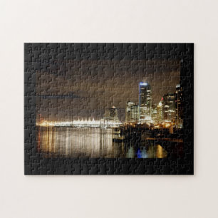 Vancouver Skyline 's nachts Legpuzzel