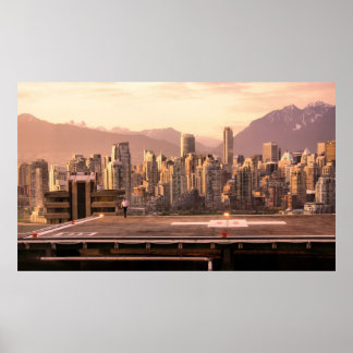 Vancouver Skyline Sunrise Panorama Poster