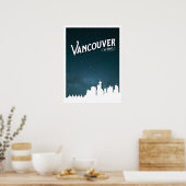 Vancouver skyline voor 's nachts - Poster (Keuken)