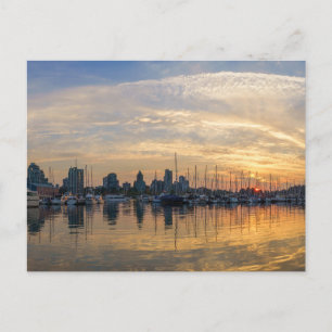 Vancouver Skyline - Yacht Harbour op Sunset Feestdagenkaart