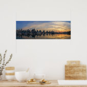 Vancouver Skyline - Yacht Harbour op Sunset Poster (Keuken)
