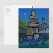Vancouver Souvenir Briefkaarten Inukshuk Landmark  (Voorkant / Achterkant)