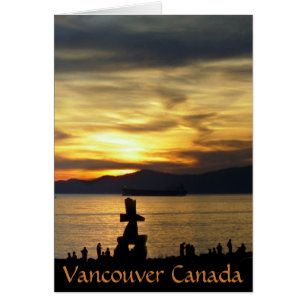 Vancouver Souvenir Kaarten Inukshuk Landschap Kaar