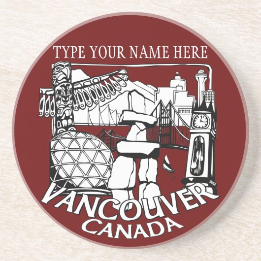 Vancouver Souvenir Onderzetter Persoonlijke cadeau (Voorkant)