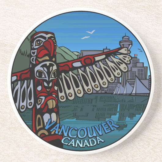 Vancouver Souvenir Onderzetter Totem Pole Landmark (Voorkant)