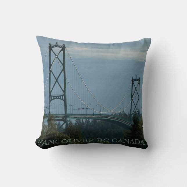 Vancouver Souvenir Pillow Lions Gate Bridge Gift Kussen (Voorkant)