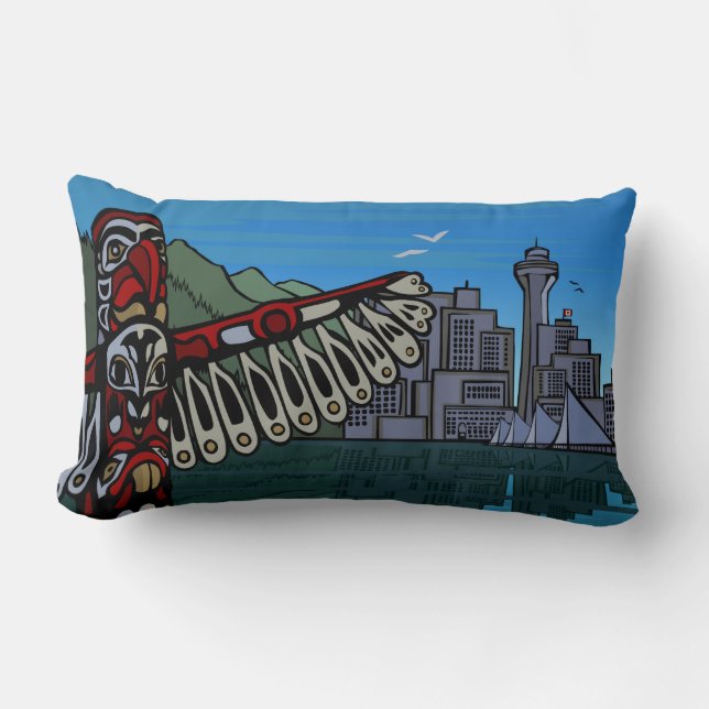 Vancouver Souvenir Pillow Vancouver Landmarks Gift Kussen (Voorkant)